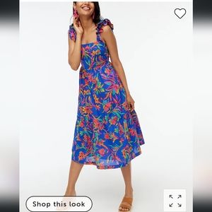 J Crew Flutter Sleeve Tiered Midi Dress Size 4